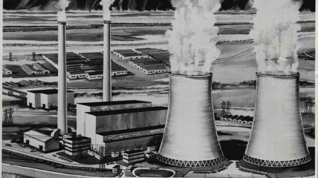 An artist's impression of Yallourn "W" Power Station from 1966. Photo: Fairfax Media
