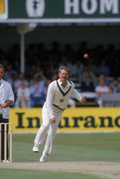 HAPPIER TIMES: Robert Holland bowling for Australia against England in 1985. Picture: Getty Images