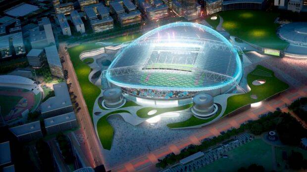 An artist's impression of the proposed new rectangular ANZ Stadium, which critics say is a waste of money.  Photo: Supplied
