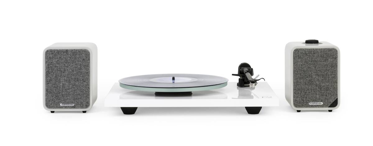 Synergy Audio packages the Rega Planar 2 Turntable with Ruark Audio MR1 Bluetooth Speakers and a Rega Fono Mini A2D Pre- Amp.