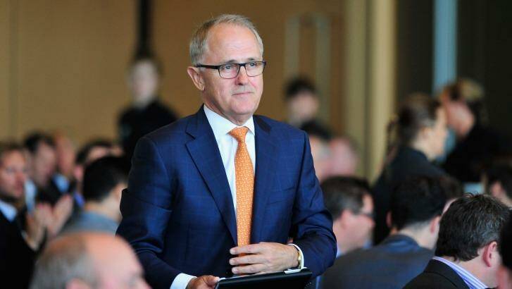 Communications Minister Malcolm Turnbull in Adelaide on Wednesday. Photo: David Mariuz