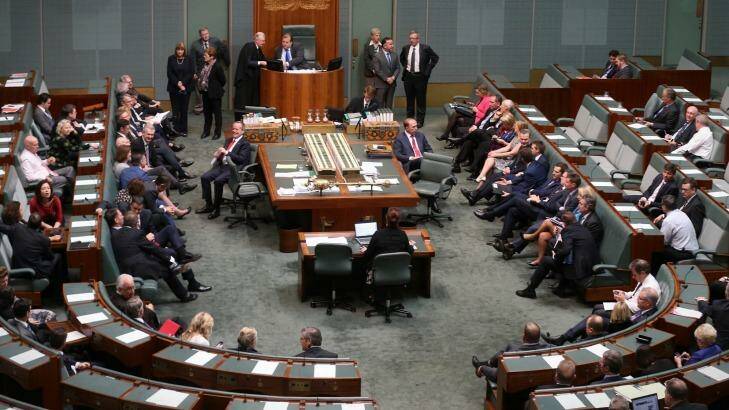 The government seen voting against putting their own small business budget measures to an immediate vote. Photo: Andrew Meares