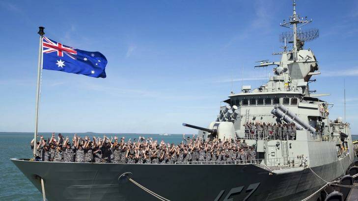 The Royal Australian Navy Anzac class frigate HMAS Perth. Prime Minister Tony Abbott said $40 billion has been earmarked to build surface ships domestically. 