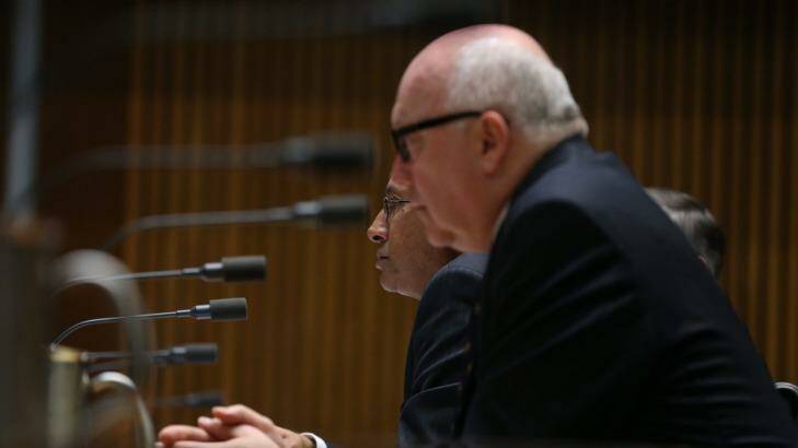 Attorney-General George Brandis during the hearing. Photo: Andrew Meares