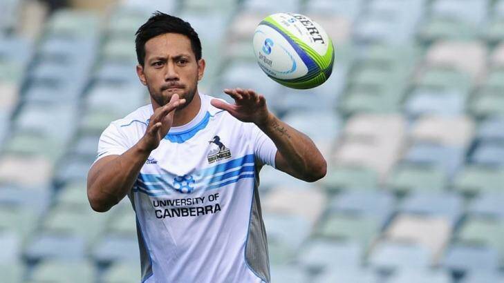 Brumbies player Christian Lealiifano during the captain's run. Photo: Jeffrey Chan