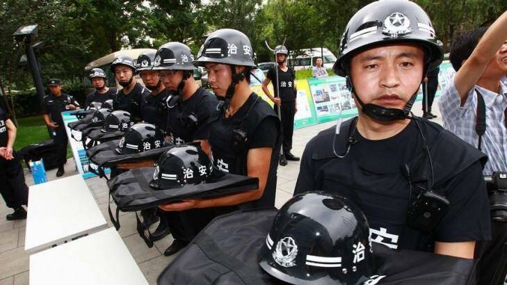 Riot gear provided to hospitals included helmets, batons and body armour. Photo: Twitter / People's Daily