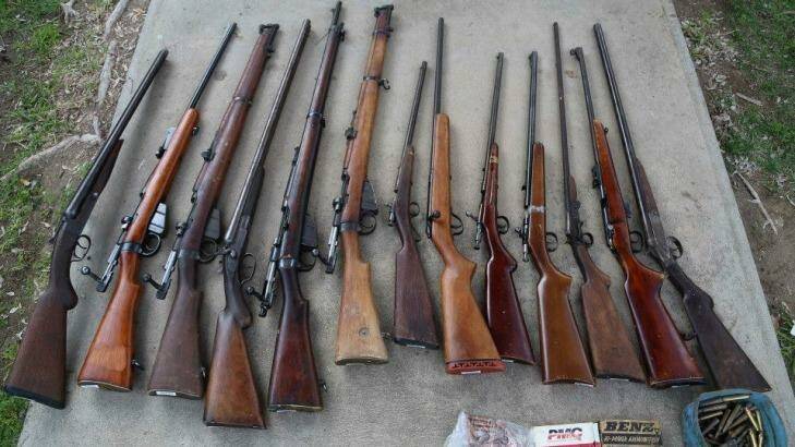 In further raids police siezed a number of firearms and ammunition. Photo: NSW Police
