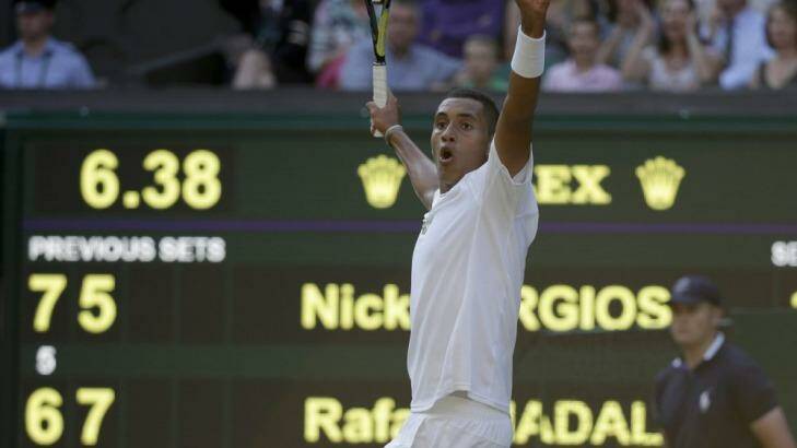 Laver said Kyrgios' stunning 2014 Wimbledon upset of Rafael Nadal appeared to have contributed to outrageous shot selection at times. Photo: Max Rossi