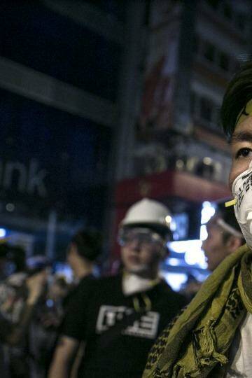 Pessimistic: Tensions were high among protesters in Mong Kok.  Photo: Paula Bronstein
