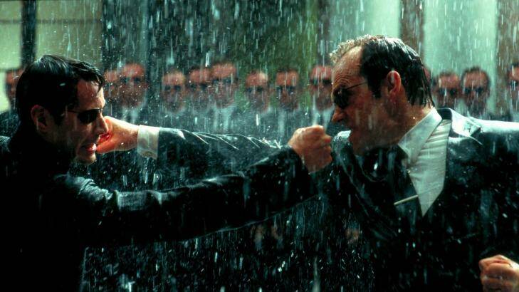 Action thriller: Keanu Reeves (left) and Hugo Weaving in The Matrix Revolutions.