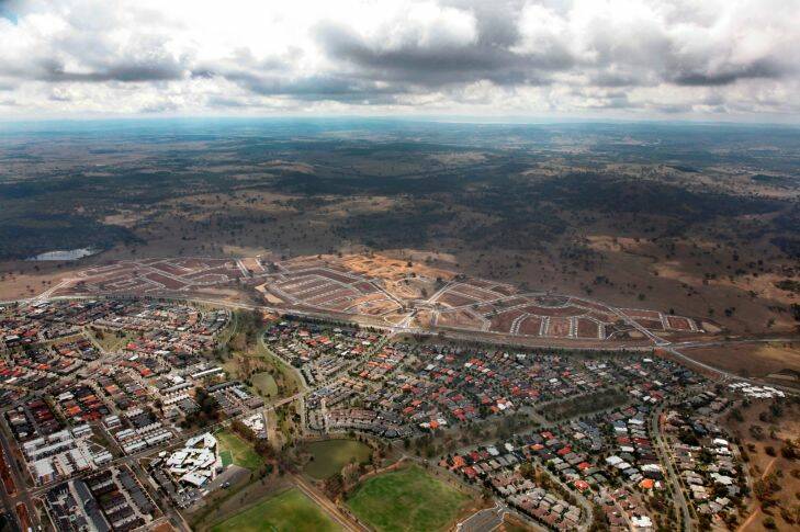 Allhomes. Canberra. Domain. April 28, 2017. An aerial view of Throsby in Gungahlin. Photo: Supplied
