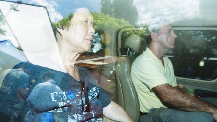 Michael Chan's mother Helen Chan leaving Wijaya Pura in Cilacap ahead of her son's impending execution. Photo: James Brickwood