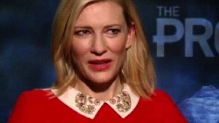 Cate Blanchett was less than impressed with the interview. Photo: Channel Ten