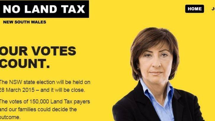 Rebecca Schembri as she appears on the No Land Tax website. Photo: No Land Tax