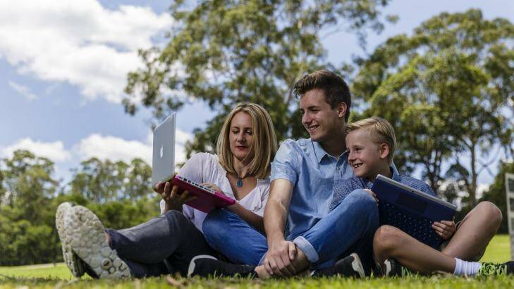 School parent Jeanette, mother of Cameron, 17, Jeremy, 8, and Jacinta (not pictured), says buying devices under BYOD schemes is a "huge expense". Photo: Brook Mitchell