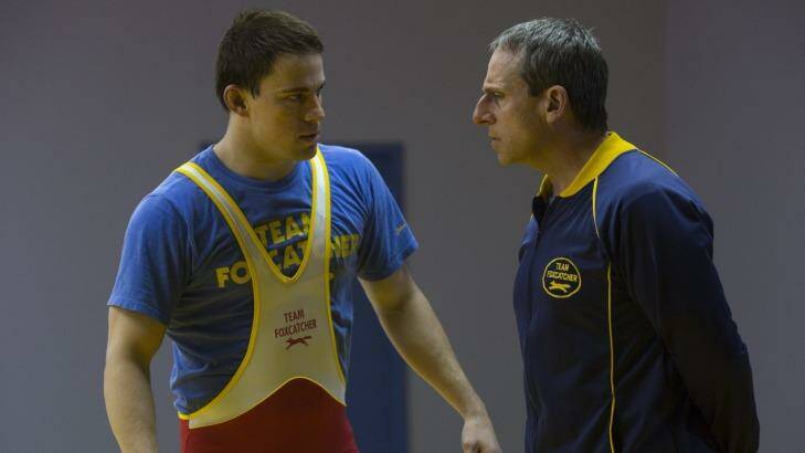 Flawed: Channing Tatum (left) and Steve Carell in <i>Foxcatcher</i>. Photo: Supplied