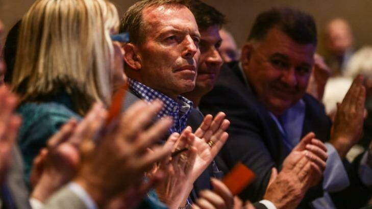 Front-row seat: former Prime Minister Tony Abbott Photo: Dallas Kilponen