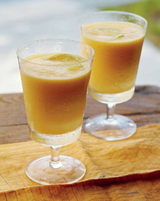 Tropical Christmas: Curtis Stone's mango and pineapple daiquiri  <b><a href="http://www.goodfood.com.au/good-food/cook/recipe/mangopineapple-daiquiri-20151214-47rou.html">(recipe here)</a></b>. Photo: Supplied