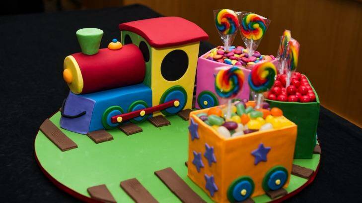 Cover star: A colourful take on the classic Choo Choo Train cake. Photo: Elesa Kurtz