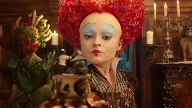 Iracebeth, the Red Queen (Helena Bonham Carter) returns in Disney's Alice Through the Looking Glass. Photo: Supplied