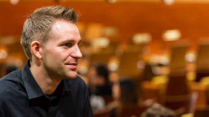Austria's Max Schrems listens the the ruling in Luxembourg on Tuesday as Europe's highest court backs him in his claim a trans-Atlantic data protection agreement doesn't adequately protect consumers.  Photo: Geert Vanden Wijngaert