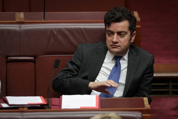 Labor Senator Sam Dastyari in the Senate, at Parliament House in Canberra on  Wednesday 6 December 2017. fedpol Photo: Alex Ellinghausen