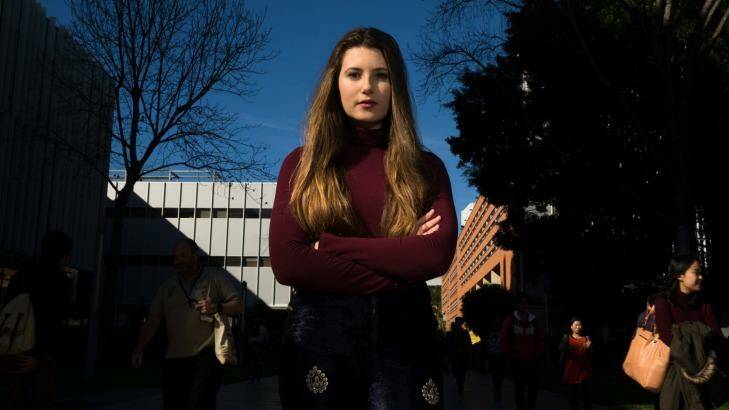 Jocelyn Dracakis, women's officer on the University of NSW Student Representative Council in Kingsford on Friday. Photo: Janie Barrett