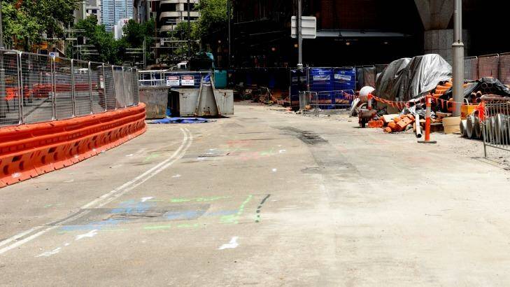 Sections on George Street remain far from finished as deadlines loom. Photo: Steven Siewert