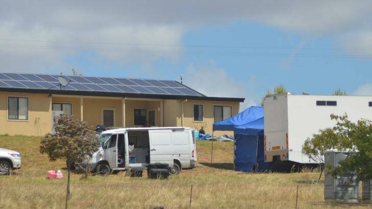 Australian Federal Police dug up parts of the Young property on Wednesday. Photo: Rebecca Hewson