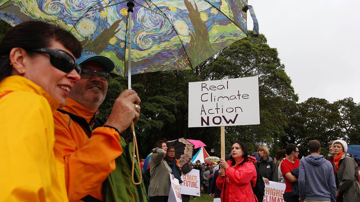 Protesters gather in Sydney to demand government action on climate change. Photo: GETTY IMAGES