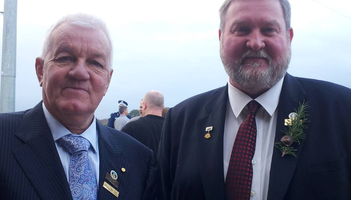 The Hills councillors Ray Harty and Tony Hay at this morning's ceremony. Picture: Isabell Petrinic