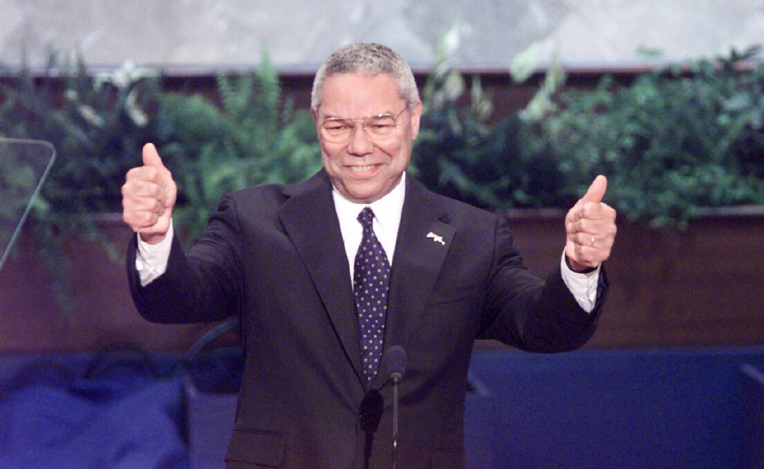 Colin Powell keep the troops on side during his years as a four-star general. Getty images. 