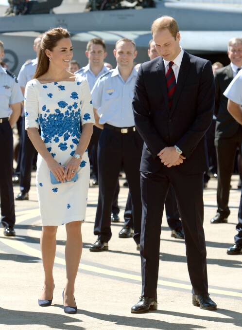 Catherine, Duchess of Cambridge and Prince William, Duke of Cambridge arrive at the Royal Australian Airforce Base at Amberley on April 19, 2014 in Brisbane, Australia. The Duke and Duchess of Cambridge are on a three-week tour of Australia and New Zealand, the first official trip overseas with their son, Prince George of Cambridge. Photo: Anthony Devlin - Pool/Getty Images.