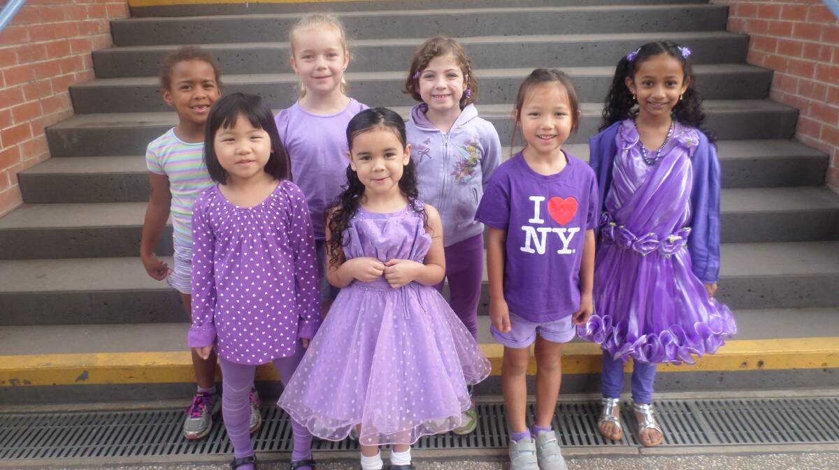 Seeing purple: Castle Hill Public School had a purple mufti day for Hills Relay for Life.