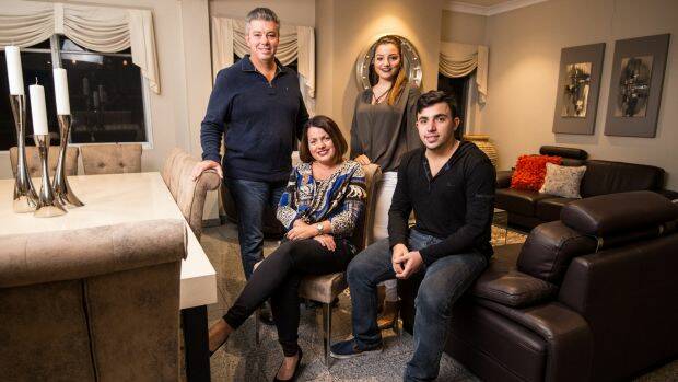 Angelo and Maria Andrew with 19-year-old daughter Melina and 22-year-old son Christopher at their Blakehurst home. A new report shows one in five people in their 50s are worried about having to provide ongoing financial support to their children. Photo: Wolter Peeters
