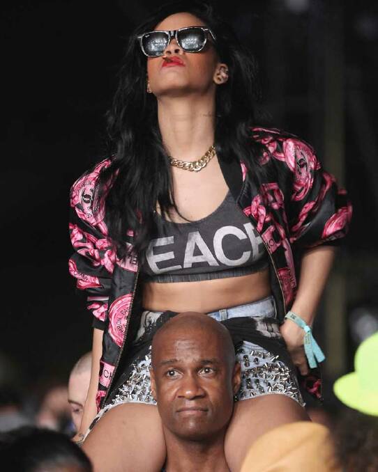 Rihanna gives us an eyeful as she takes in the scenes at April's Coachella festival.