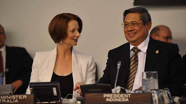 Tony Abbott said Julia Gillard should be talking with Indonesia's President Yudhoyono in Jakarta. They did talk - but in New York.