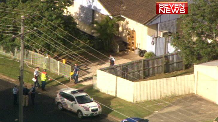 The explosion occurred at a house on Dampier Street, Leichhardt, about 2.15pm. Photo: Courtesy Channel 7