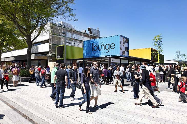 Bouncing back ... Christchurch was praised for its inventiveness in rebuilding after last year's earthquakes, as seen in its new Cashel Mall, which is made from shipping containers.