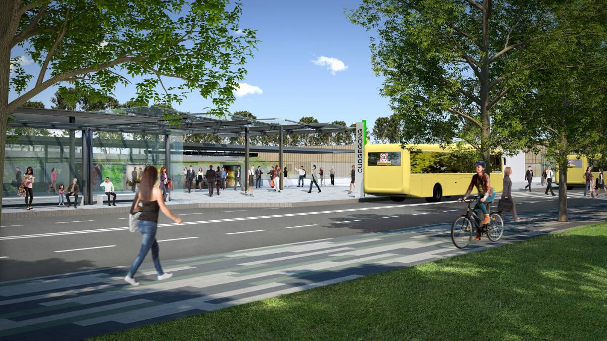 Artist's impression of the Cudgegong Road station (street level), courtesy of Transport for NSW.