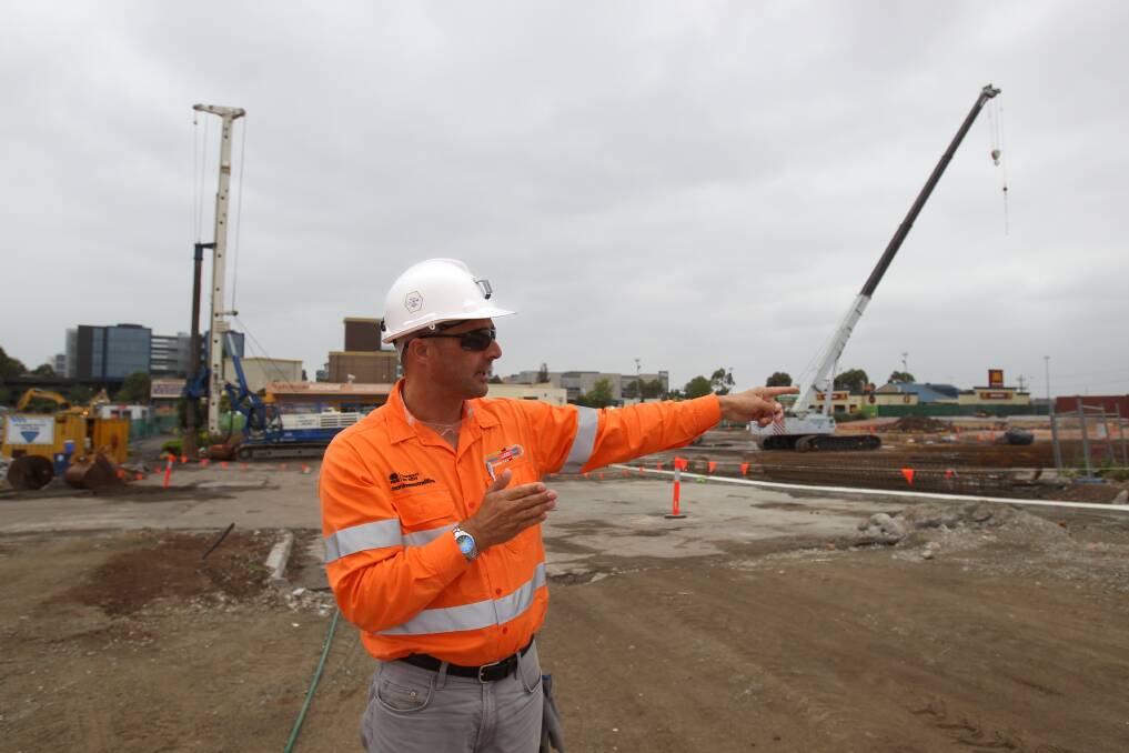 In charge: Andrew Cornfield, senior project engineer for tunnelling consortium Thiess John Holland Dragados, pictured at the future Bella Vista railway station site on January 22, 2014. Picture: Gene Ramirez