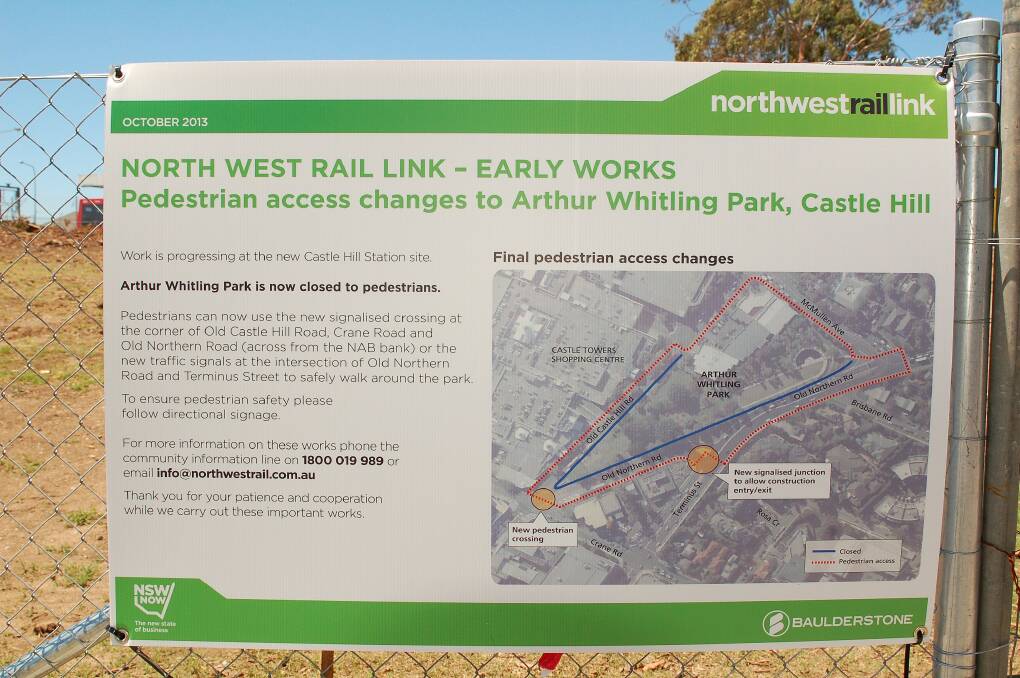 14.11.13. North West Rail Link construction progress. Castle Hill station and precinct. Picture: Michael Szabath
