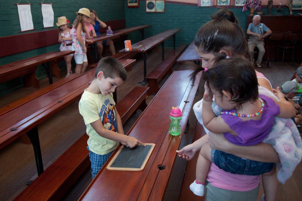 Kids got to play like they did in the 19th century at Rouse Hill House and Farm today. Photos: Geoff Jones