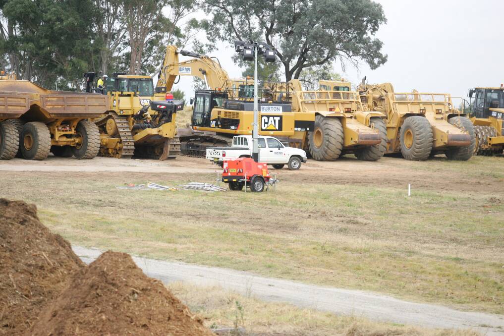 28.10.13. Photo: Natalie Roberts. Early stages of the North West rail link site at Bella Vista, Celebration Drive.